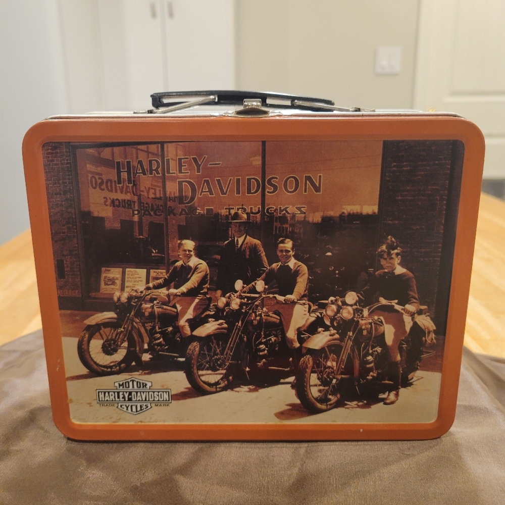 🏍EUC~ HARLEY-DAVIDSON VINTAGE METAL LUNCH BOX